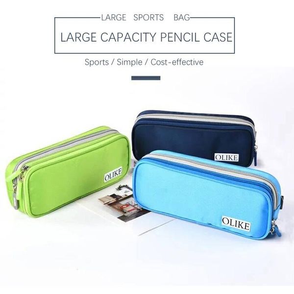 

durable nylon school pencil case bag pouch for teens girls boys primary middle high students two compartments bags