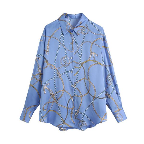 

women's blouses & shirts jcÂ·kilig spring/summer 2021 hong kong style versatile casual print drape loose shirt 1420, White