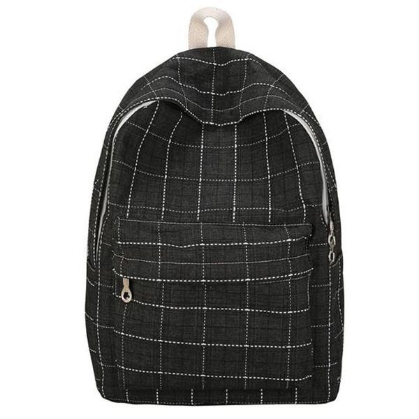 

outdoor bags korean fashion backpack female college wind student bag retro plaid black