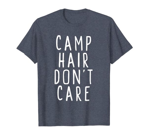 

camp hair don't care cool camping t-shirt, White;black