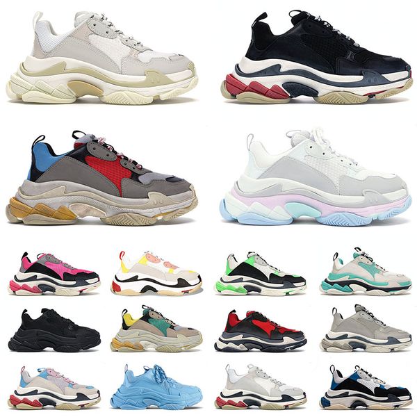 

triple s luxury designer shoes grey pink black orange purple white paris 17fw fashion platform sneakers old dad trainers classic og outdoor