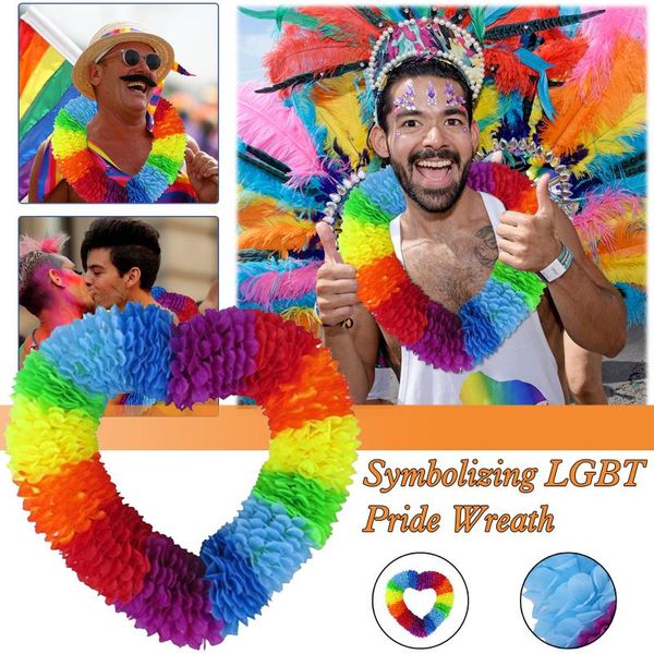 

decorative objects & figurines rainbow colorful support gay pride symbolizing lgbt wreath decoration pretty gifts for pography celebrations
