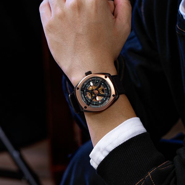 

weilong 2021 new men's large dial classic trend luminous personalized mechanical watch boys' watch, Slivery;brown