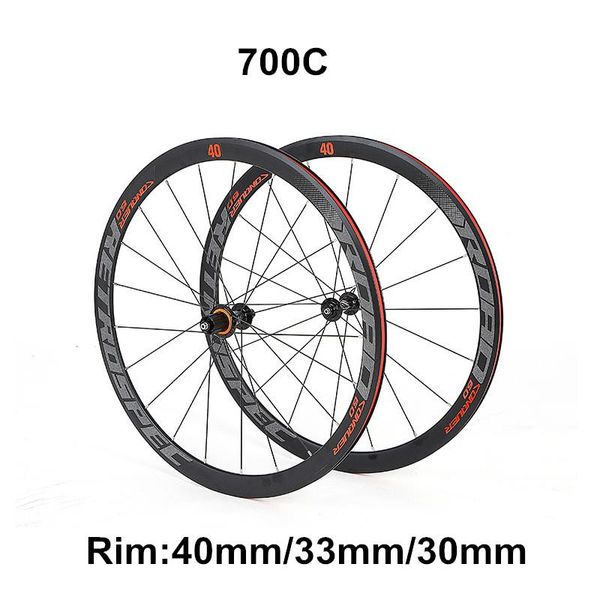 

bike wheels road aluminum alloy rim 4 sealed bearings 700c wheel 40/33/30mm wheelset colorful decal standard bicycle velo rouler
