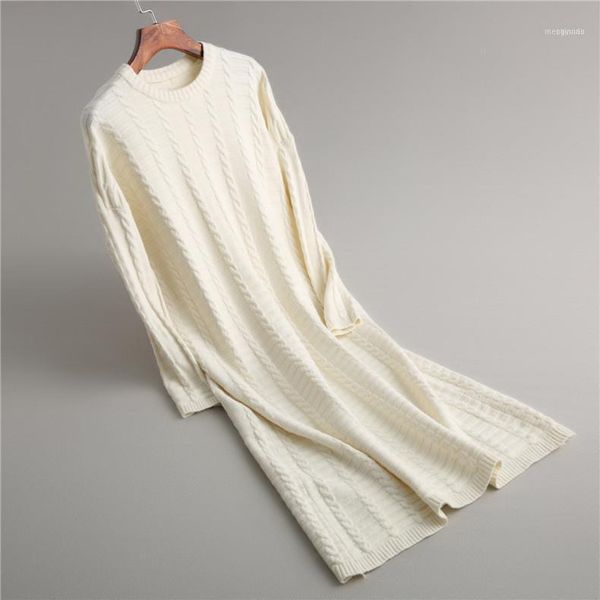 

women's sweaters autumn vintage o-neck long pullovers knitting women sweater dress tricot pull femme1, White;black