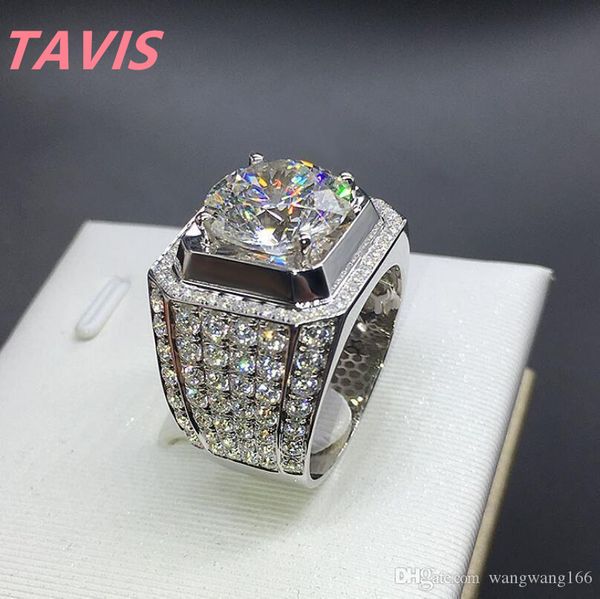 

calssic crystal rhinestone band ring with side stones punk styles fashion retro cross rings men personality hip hop full diamond titanium st, Silver