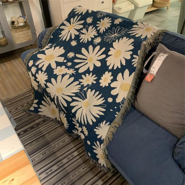 

blankets blooming daisy decorative blanket bohemian sofa cover cute flower tapesty small fresh throws and for beds