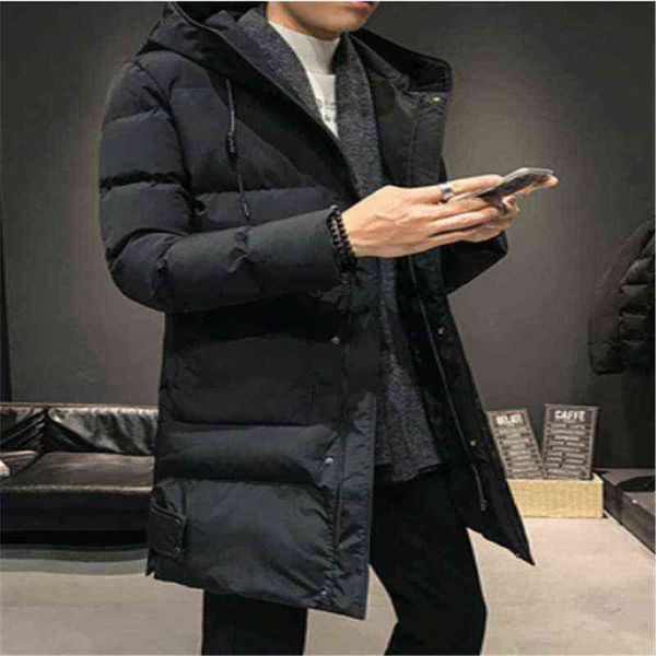 

men's winter parka mid-length hooded duck down jacket y1103, Black