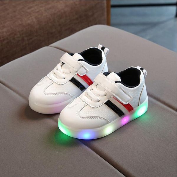 

sneakers brand cute breathable kids light shoes spring autumn baby girls boys toddlers fashion led children, Black;red