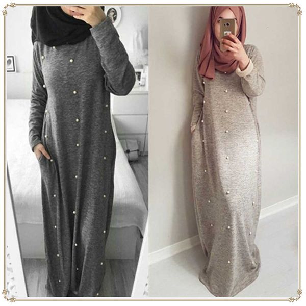 

casual dresses lr90 casual robe, pearl drs, islamic women's robe, Black;gray