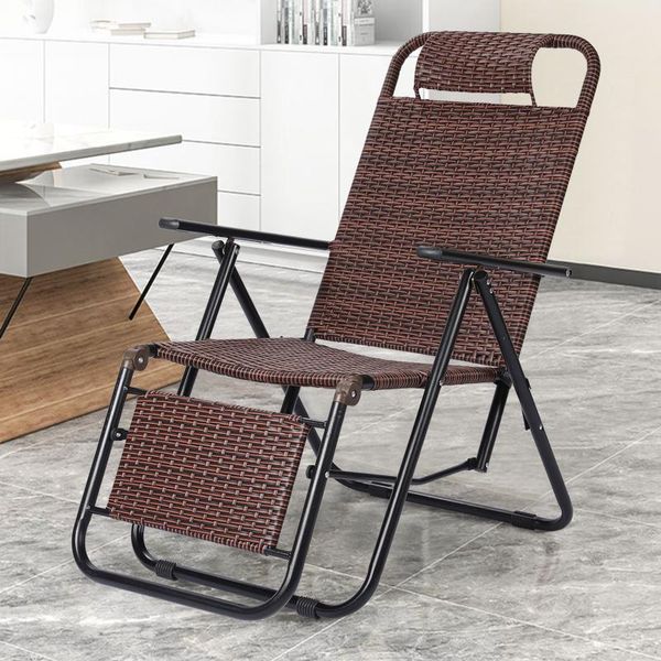 

camp furniture rattan lounge chairs in/outdoor recliner chair w/adjustable positions folding portable beach patio lounger chair[us]