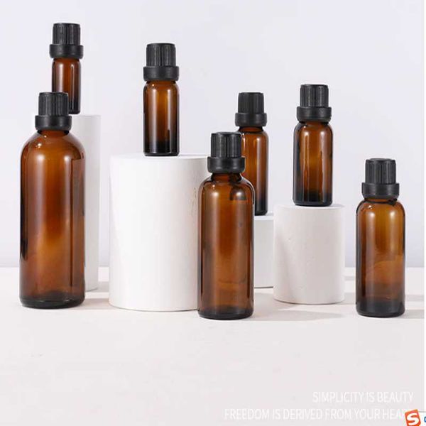 

storage bottles & jars 10pcs 15mlempty amber brown glass euro dropper essential oil liquid pipette vials container