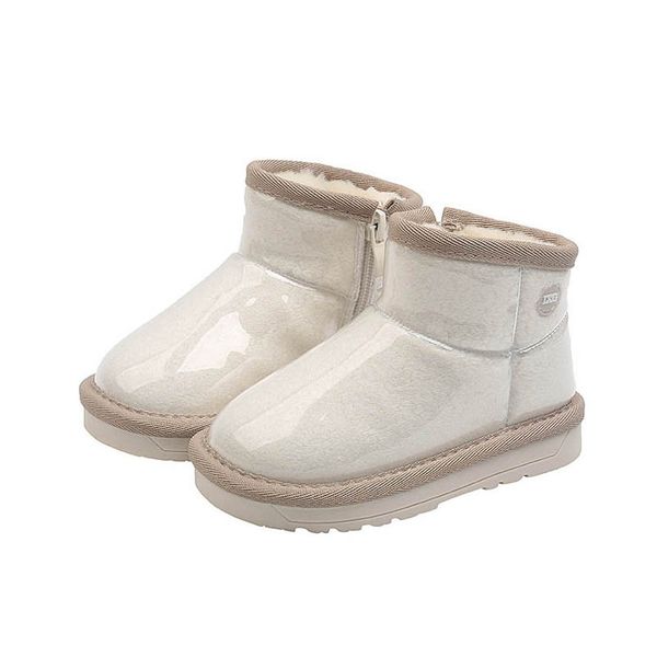 

baby boots kids shoes girls boys short snow boot childrens footwear winter warm children shoe fur infant wear toddler leather b9203, Black;grey