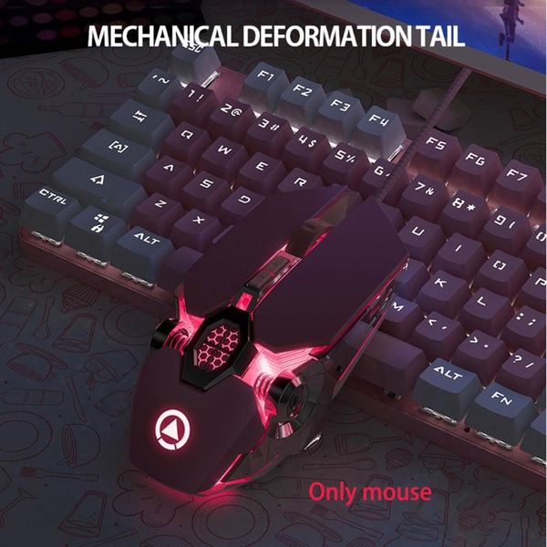 

wired macro programming metal mechanical mouse led breathing light gaming drop mice