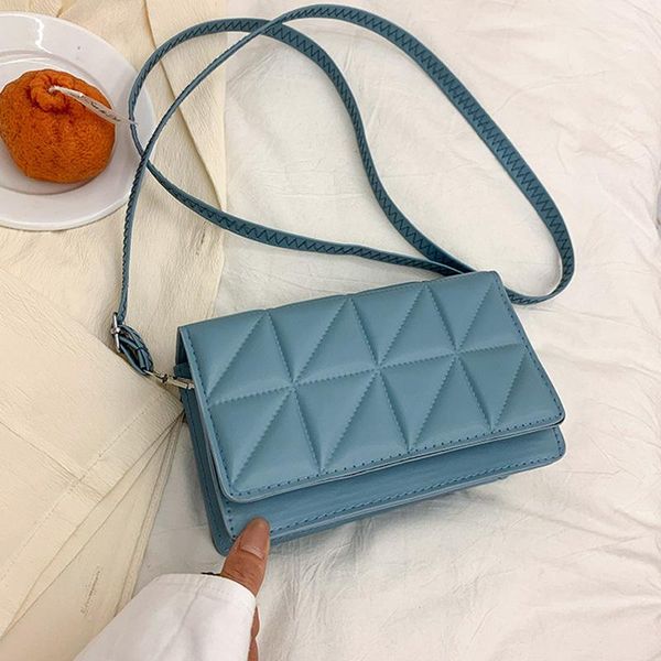 

evening bags fashion square shoulder bag plaid pu leather crossbody for women exquisite designer handbag female cross-body