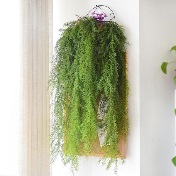 

decorative flowers & wreaths 1pc artificial fake plant green leaves vine home hanging garland garden decor