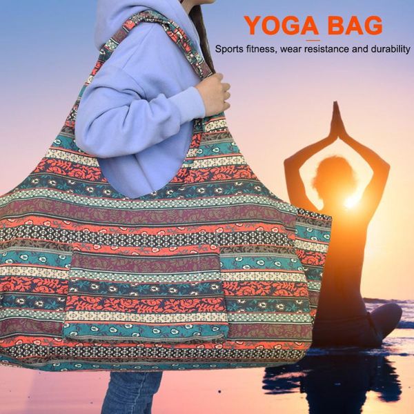 

ethnic style sports gym bags shoulder shoes case bag portable women fitness yoga for effective working-out accessories
