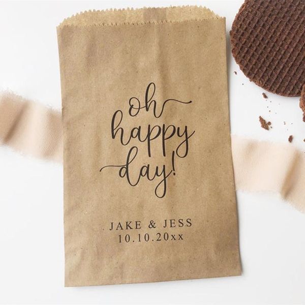 

gift wrap custom wedding favors -printed favor bags - recycled treat bag goodie bridal shower