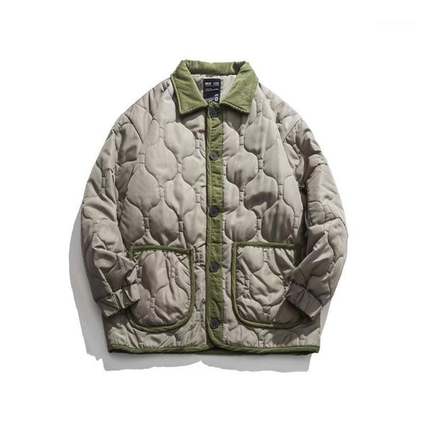 

men's jackets quilted jacket oversize windproof military safari cardigan male winter warm vintage coat fashion, Black;brown