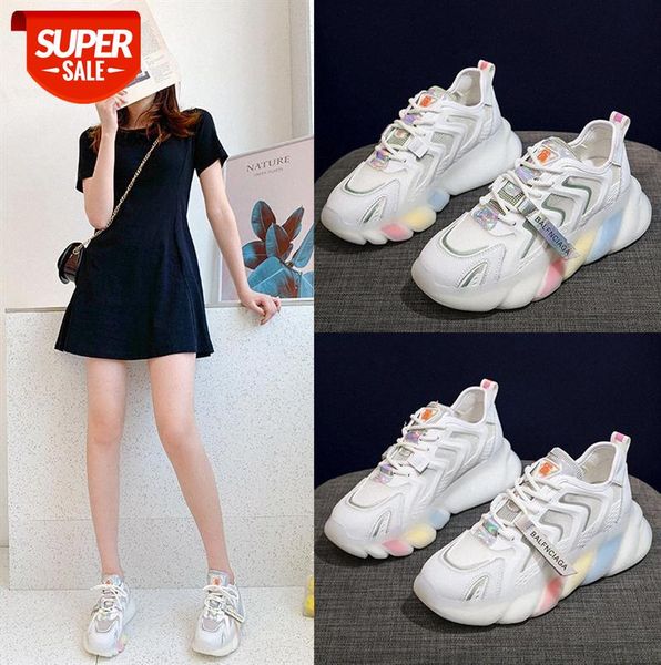 

rainbow bottom daddy shoes women's platform mesh casual sports #ks4g