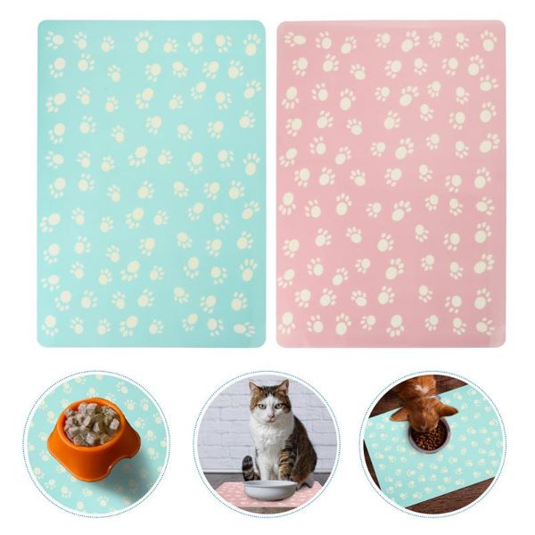 

kennels & pens 2pcs dog cat dish placemat puppy food bowl mat pet pad water cushion