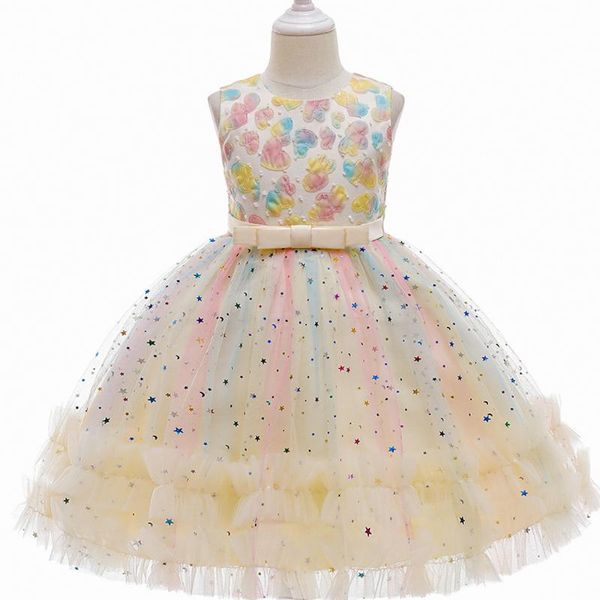 

fancy irregular gradient love decal kids dresses for girls bridesmaid princess wedding dress vestido party girl clothes 8 10 y girl's, Red;yellow