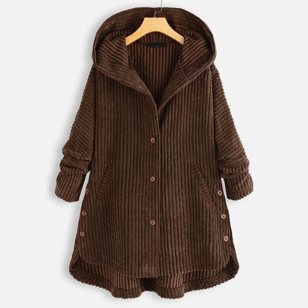 

women's jackets european and american -selling models for autumn winter 2021 cotton jacket corduroy hooded wome, Black;brown