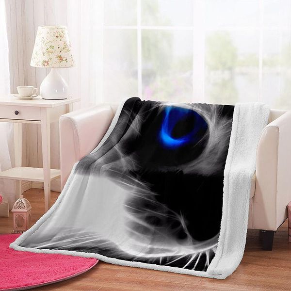 

blankets irisbell cat printed blanket travel sofa couch warm plush sherpa comfortable square quilt home decoration throw