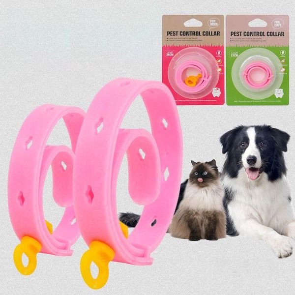 

dog collars & leashes 1pcs flea circle insect repellent collar pet cat harmless plastic cement adjustable neck ring