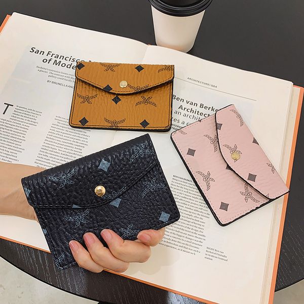 

fashion personalized printing buckle short small card fashion simple ultra-thin wallet women's change purse coin bag, Red;black