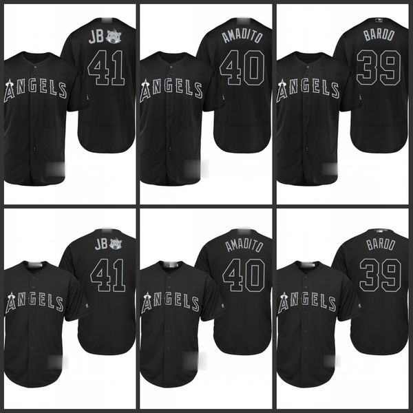 

los angeles angels men 41 justin bour 40 luis garcia amadito 39 luke bard bardo women youthjersey, Black;red
