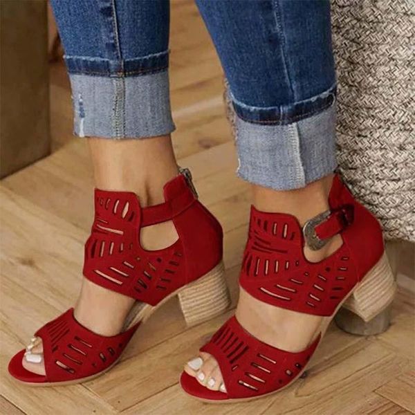 

summer women sandals wedge heel ladies open toe 2021 shoes thick retro beach plus size, Black