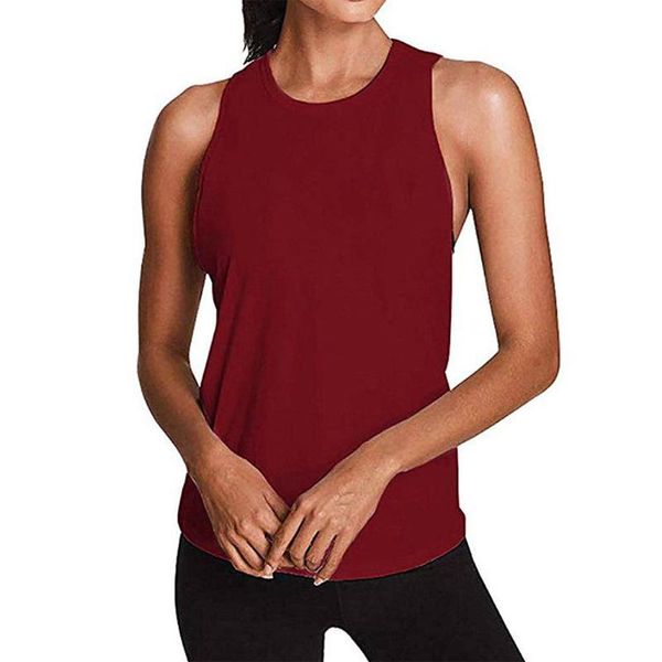 

yoga outfit running sports o neck open back gym fitness quick dry training sleeveless women vest activewear tank workout