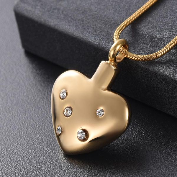 

pendant necklaces memorial keepsake for women girl stainless steel cremation jewelry heart with crystals ash urn necklace, Silver