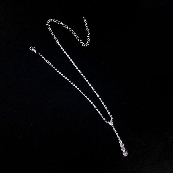

earrings & necklace bridal jewelry set rhinestone adjustable choker bride wedding for women and girls ea, Silver