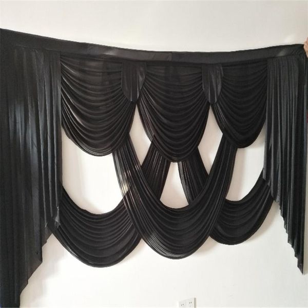 

party decoration 3m high wedding swags for stage decorative backdrop background curtain ice silk fabric
