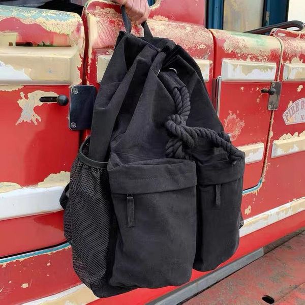 

backpack korean canvas solid softback string classic soft handle high-capacity backpacks preppy style
