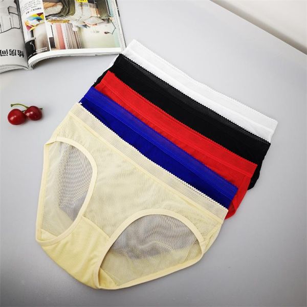 

women's panties ladies seamless underwear low-rise see through briefs transparent mesh female underpants -xl, Black;pink