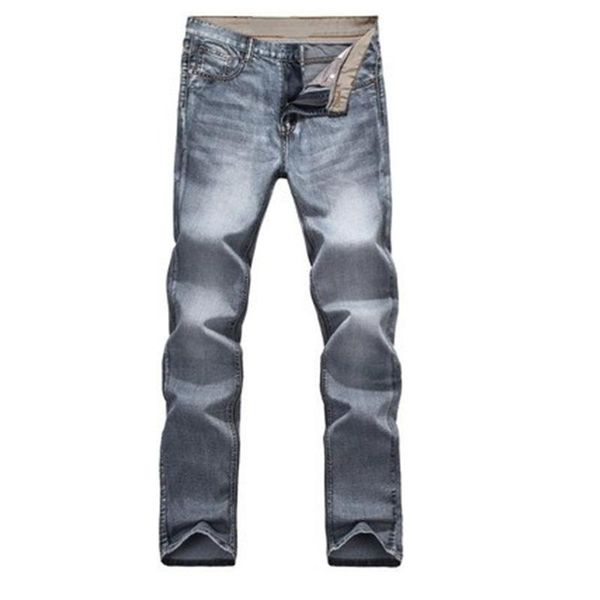 

men's jeans spring and autumn small straight all-match pants, Blue