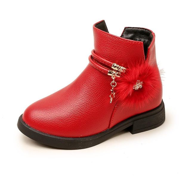 

children' girls boots autumn and winter korean kids plus velvet comfortable warm, Black;grey