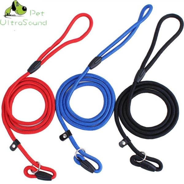 

dog collars & leashes ultrasound pet cat solid nylon lead leash control restraint puppy soft walk size s-l red black blue