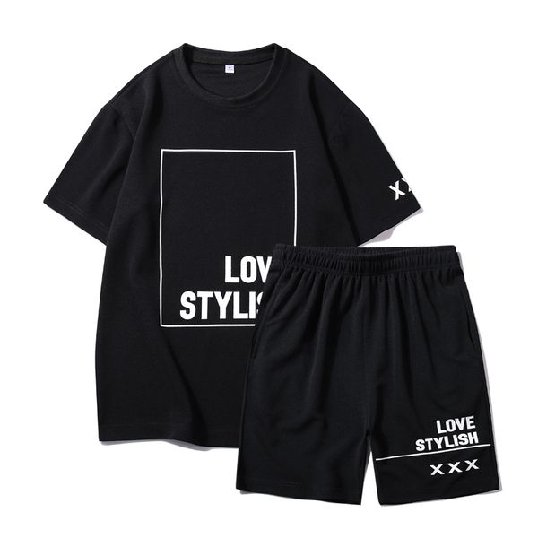 

men's tracksuits tracksuit summer clothes sportswear two piece set shirt shorts brand track clothing male fashion sweatsuit sports, Gray