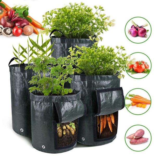 

planters & pots vegetable plant grow bag diy potato planter pe cloth tomato planting container thicken garden pot supplies