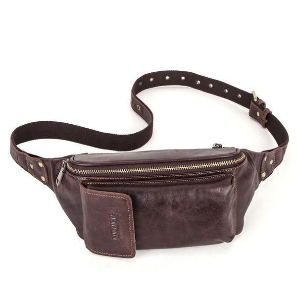 

men waist packs chest bag genuine leather casual fanny pack for phone pouch male shoulder messenger belt bags