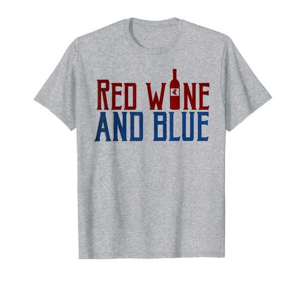 

red wine and blue wine bottle 4th of july t-shirt, White;black
