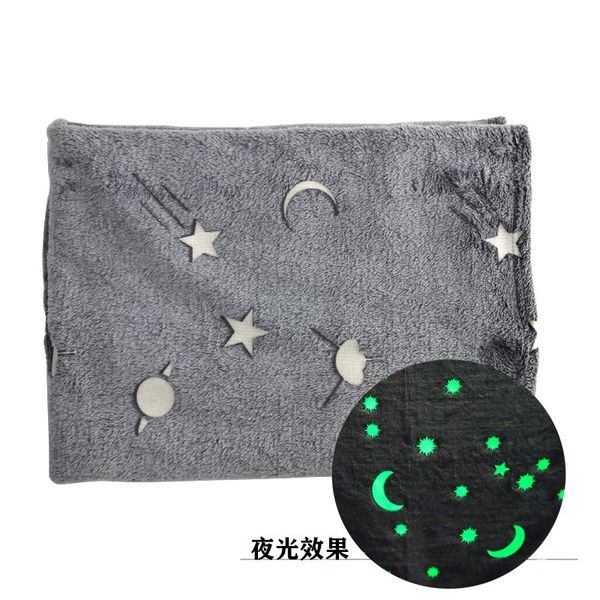 Getta The In WTQB597 Dark Moon Grey Magic Blanket Fleece / Stars Plush Throw Furry New Warm Blanket Glow Nnuwi 728 R2