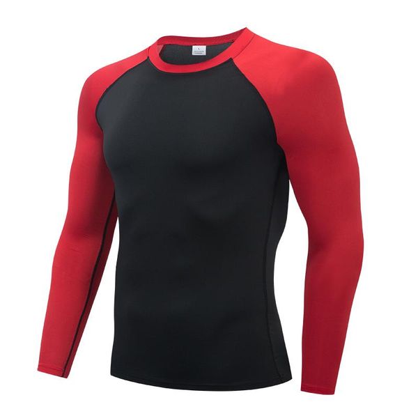 

men's sport shirt compression boldbulding gym t-shirt fitness rashgard long sleeve running sportswear outdoor clothes t-shirts, White;black