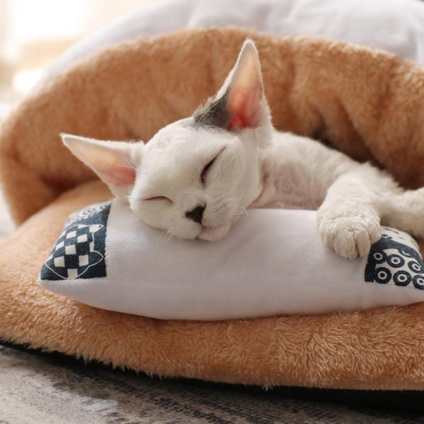 

cat beds & furniture quilt nest closed removable and washable warm in winter small dog teddy pet safe for pets with weak skin