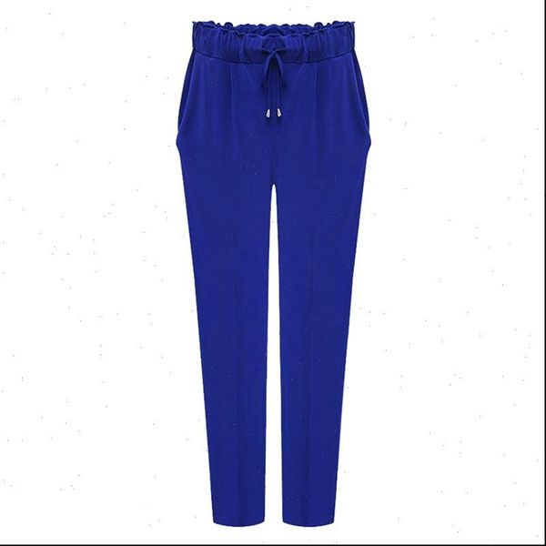 

harem plus size 6xl women pants elastic waist leisure ankle length solid color trousers kpop female 3, Black;white