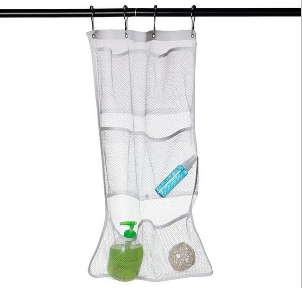 

bathroom storage & organization six-port hanging bag shower organizer mesh